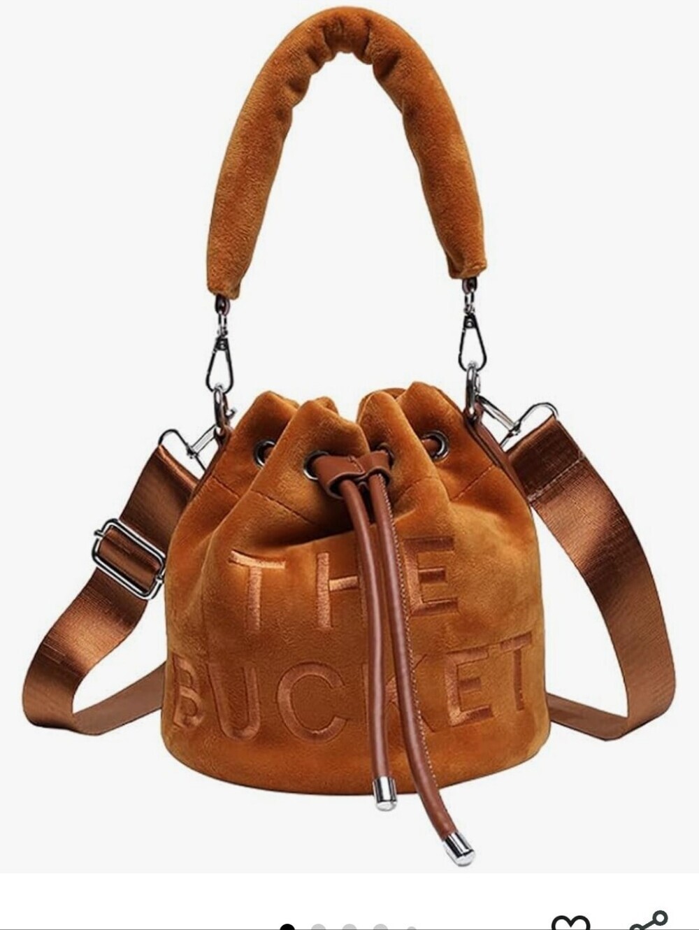 Mini Bucket Purses Drawstring Crossbody bags Soft Plush No Brand - Picture 2 of 10